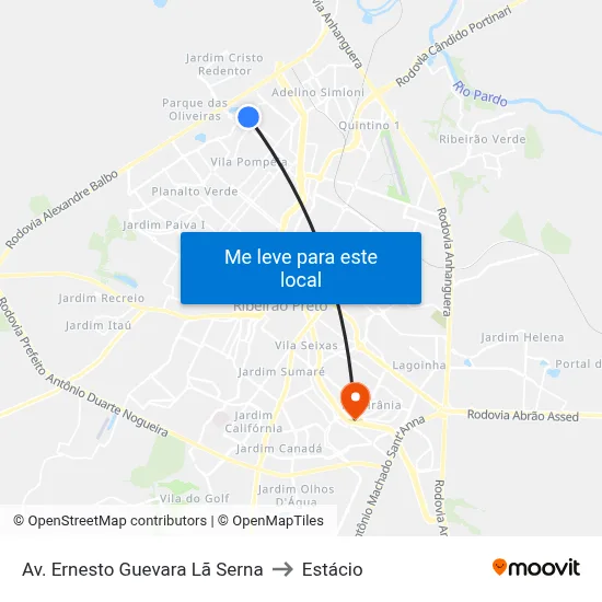 Av. Ernesto Guevara Lã Serna to Estácio map