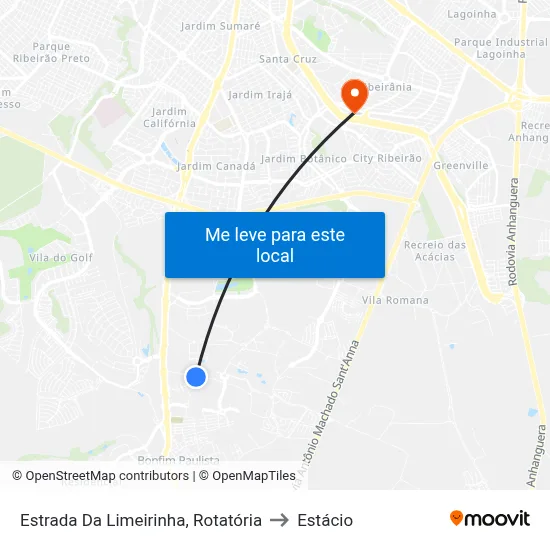 Estrada Da Limeirinha, Rotatória to Estácio map