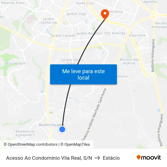 Acesso Ao Condomínio Vila Real, S/N to Estácio map