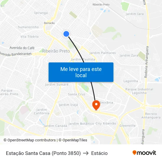 Estação Santa Casa (Ponto 3850) to Estácio map