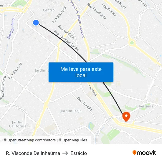 R. Visconde De Inhaúma to Estácio map