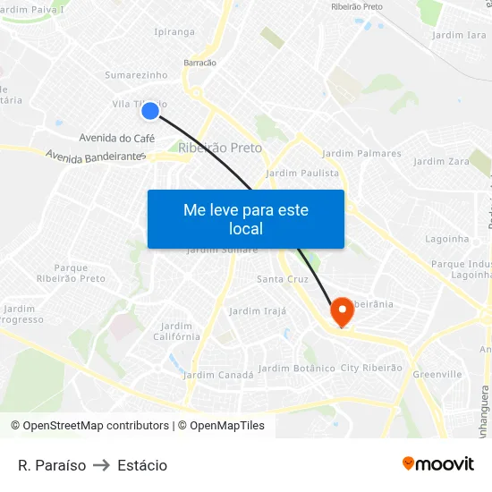 R. Paraíso to Estácio map