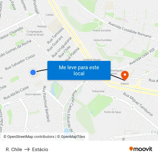 R. Chile to Estácio map