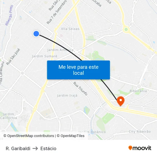 R. Garibaldi to Estácio map