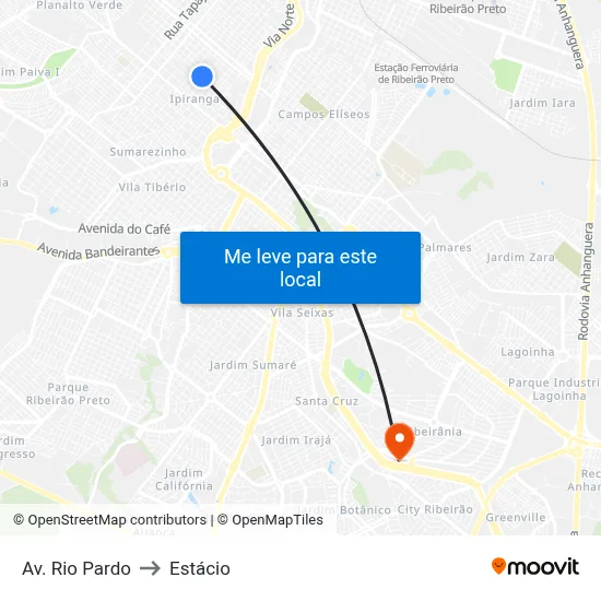 Av. Rio Pardo to Estácio map