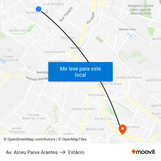Av. Alceu Paiva Arantes to Estácio map