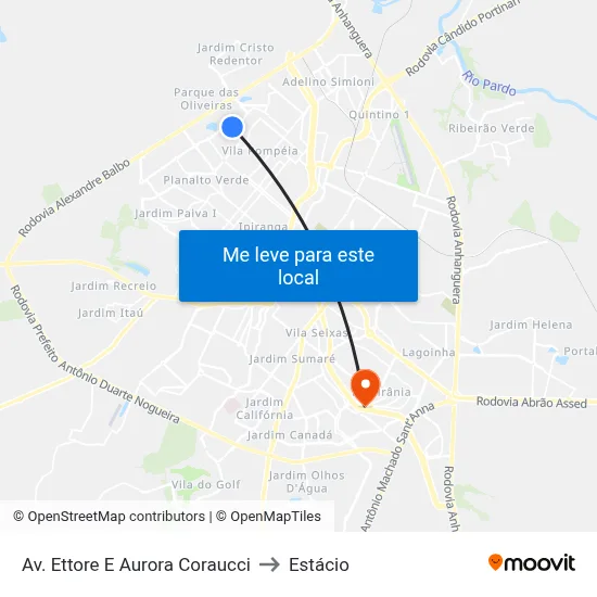 Av. Ettore E Aurora Coraucci to Estácio map