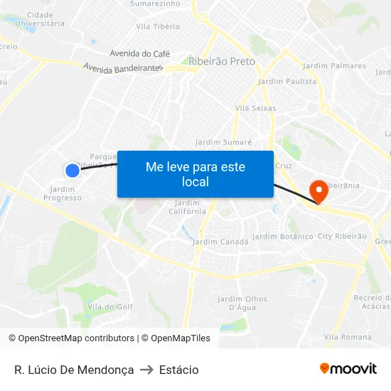 R. Lúcio De Mendonça to Estácio map