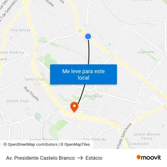 Av. Presidente Castelo Branco to Estácio map