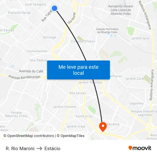 R. Rio Maroni to Estácio map