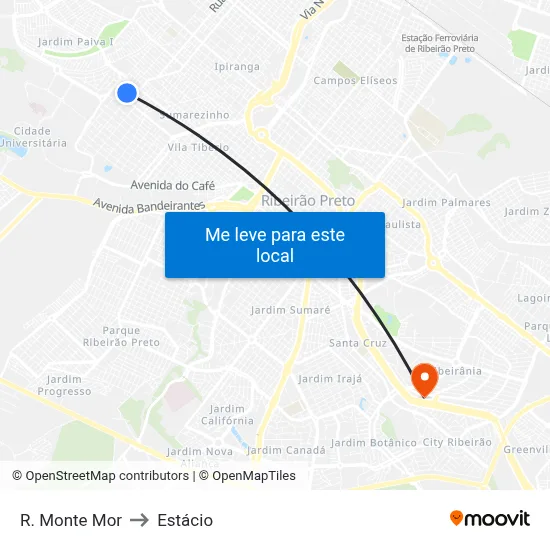 R. Monte Mor to Estácio map