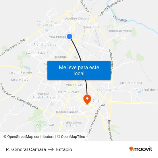 R. General Câmara to Estácio map