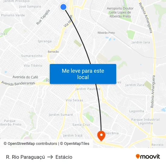 R. Rio Paraguaçú to Estácio map