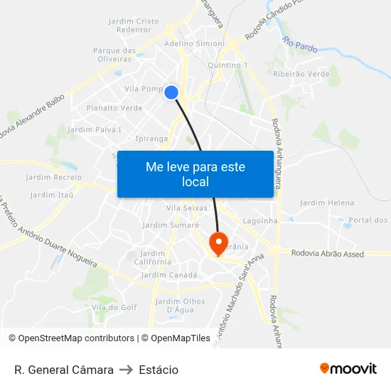 R. General Câmara to Estácio map