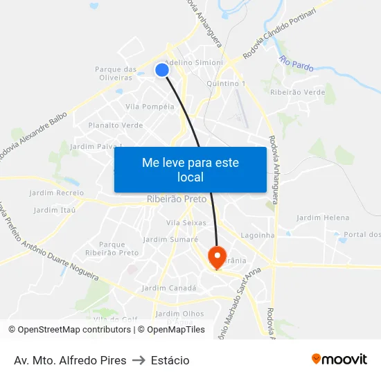 Av. Mto. Alfredo Pires to Estácio map