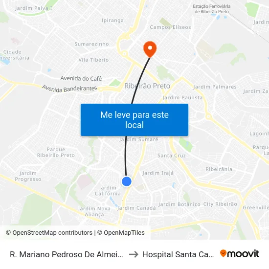 R. Mariano Pedroso De Almeida to Hospital Santa Casa map
