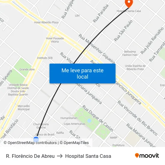 R. Florêncio De Abreu to Hospital Santa Casa map