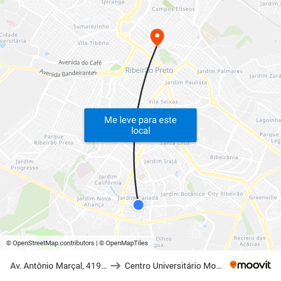 Av. Antônio Marçal, 419 (Ao Lado) to Centro Universitário Moura Lacerda map