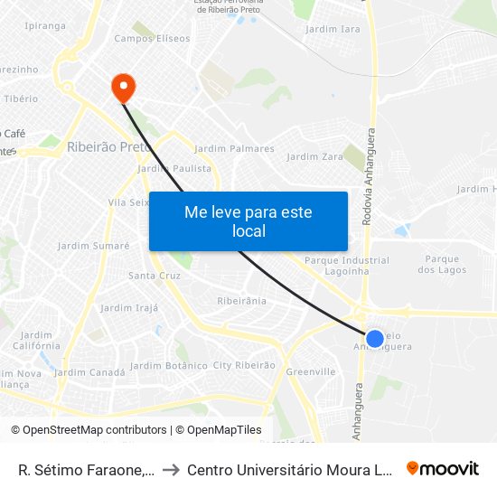 R.  Sétimo Faraone, S/N to Centro Universitário Moura Lacerda map