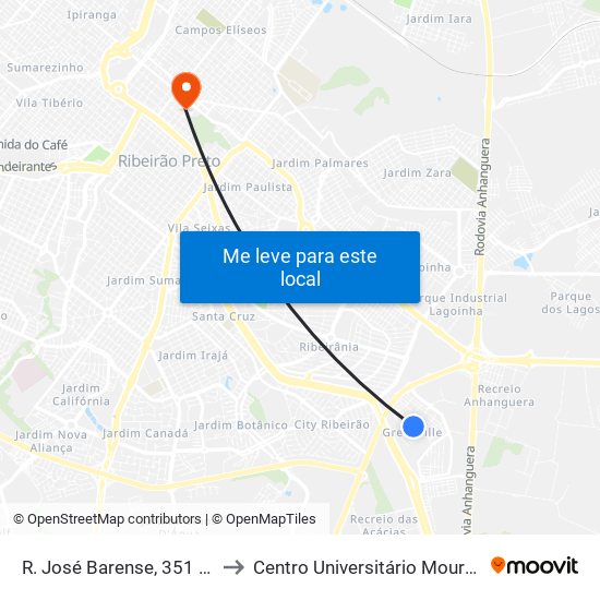 R. José Barense, 351 Ao Lado to Centro Universitário Moura Lacerda map