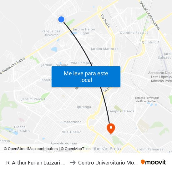 R. Arthur Furlan Lazzari De Souza, 15 to Centro Universitário Moura Lacerda map