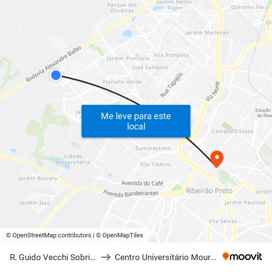 R. Guido Vecchi Sobrinho, 260 to Centro Universitário Moura Lacerda map