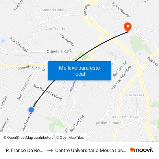 R. Franco Da Rocha to Centro Universitário Moura Lacerda map