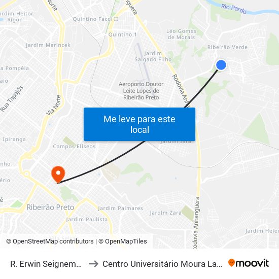 R. Erwin Seignemartin to Centro Universitário Moura Lacerda map