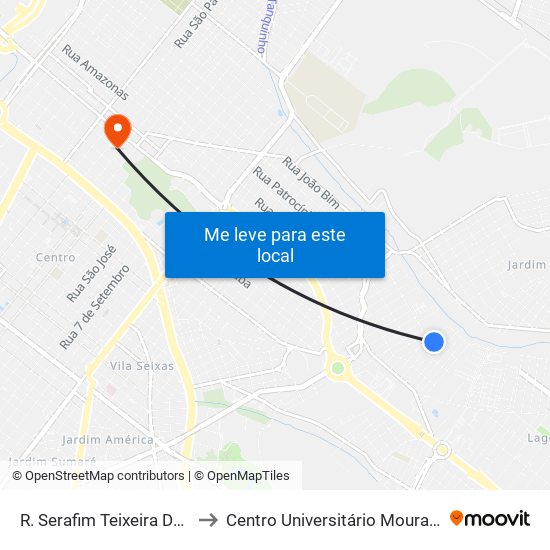 R. Serafim Teixeira Da Cunha to Centro Universitário Moura Lacerda map