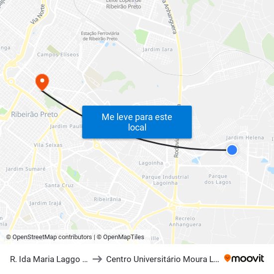 R. Ida Maria Laggo Tunis to Centro Universitário Moura Lacerda map