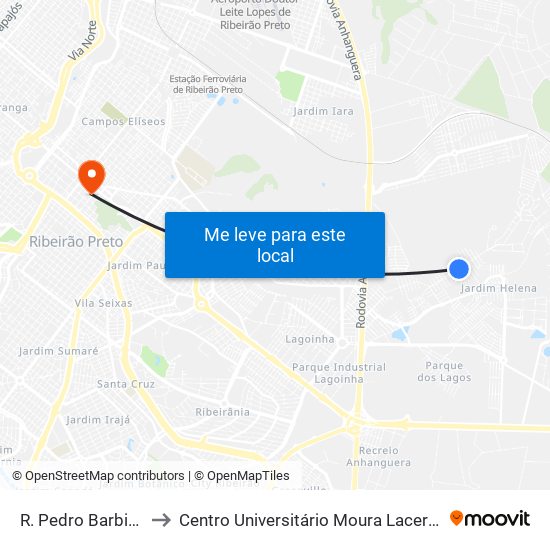 R. Pedro Barbieri to Centro Universitário Moura Lacerda map
