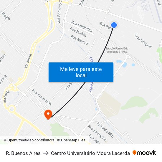 R. Buenos Aires to Centro Universitário Moura Lacerda map