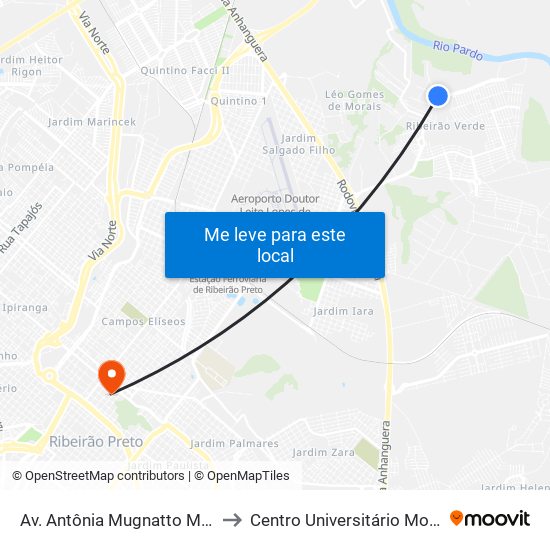 Av. Antônia Mugnatto Marincek, 250 to Centro Universitário Moura Lacerda map