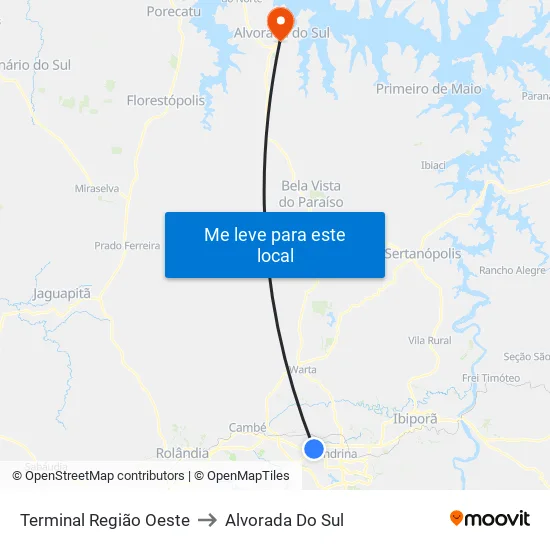 Terminal  Região Oeste to Alvorada Do Sul map