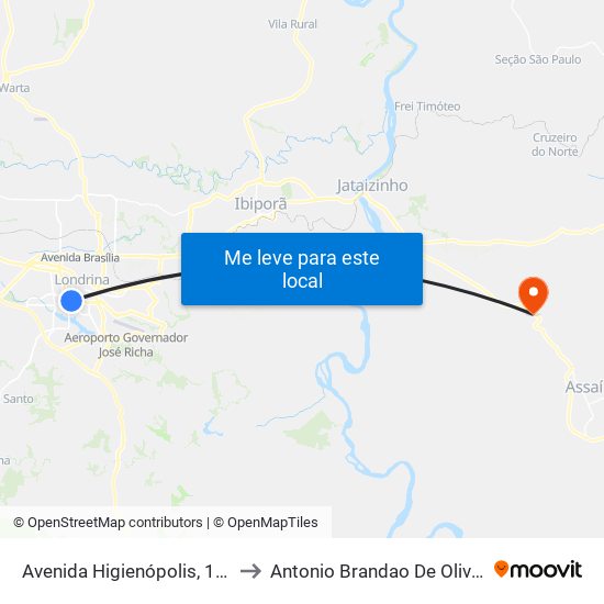 Avenida Higienópolis, 1000 to Antonio Brandao De Oliveira map