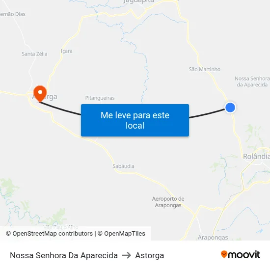 Nossa Senhora Da Aparecida to Astorga map