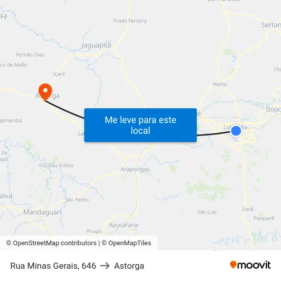 Rua Minas Gerais, 646 to Astorga map
