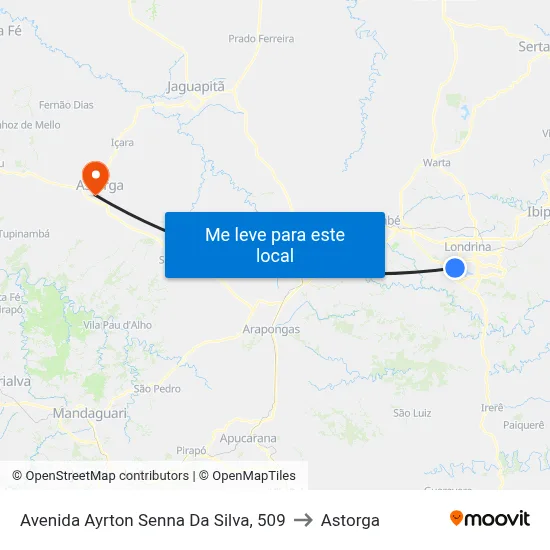 Avenida Ayrton Senna Da Silva, 509 to Astorga map