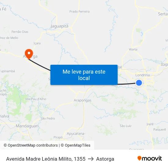 Avenida Madre Leônia Milito, 1355 to Astorga map