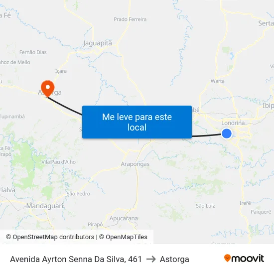 Avenida Ayrton Senna Da Silva, 461 to Astorga map