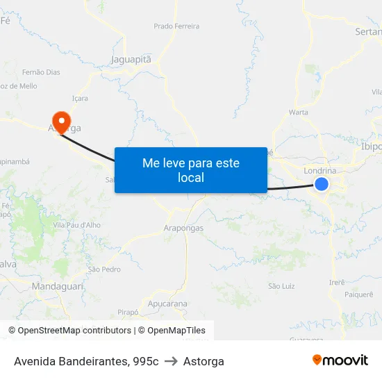 Avenida Bandeirantes, 995c to Astorga map