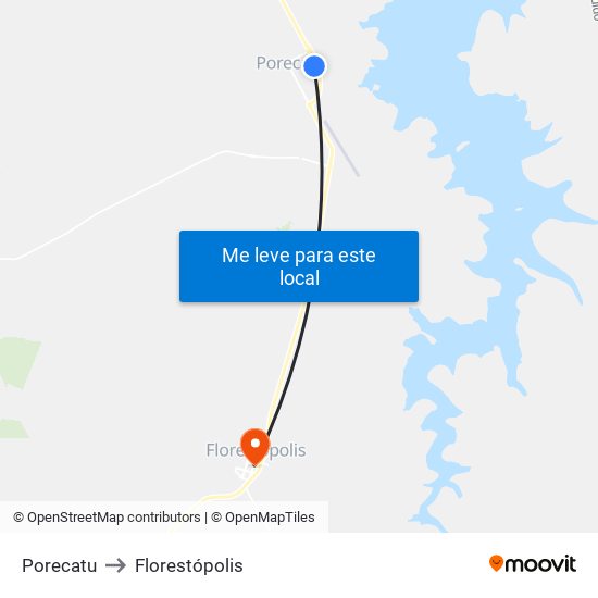 Porecatu to Florestópolis map