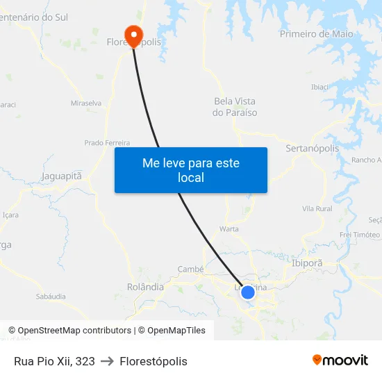 Rua Pio Xii, 323 to Florestópolis map