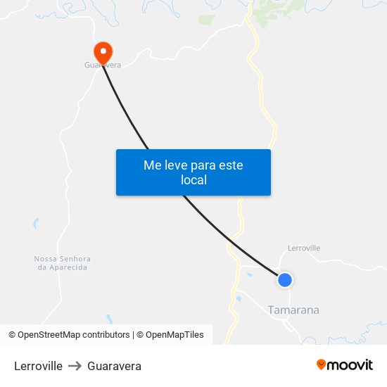 Lerroville to Guaravera map