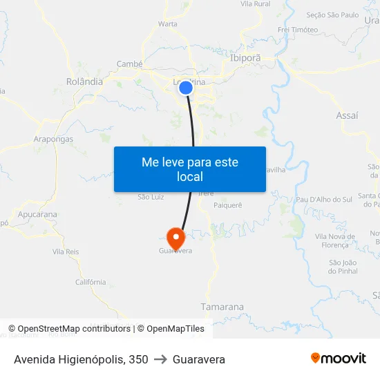Avenida Higienópolis, 350 to Guaravera map