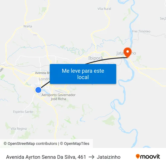 Avenida Ayrton Senna Da Silva, 461 to Jataizinho map