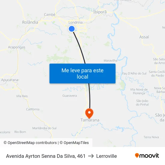 Avenida Ayrton Senna Da Silva, 461 to Lerroville map