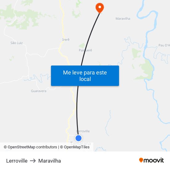 Lerroville to Maravilha map