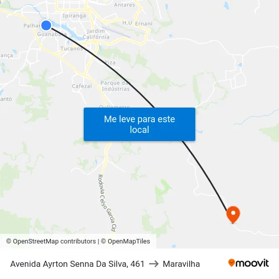 Avenida Ayrton Senna Da Silva, 461 to Maravilha map