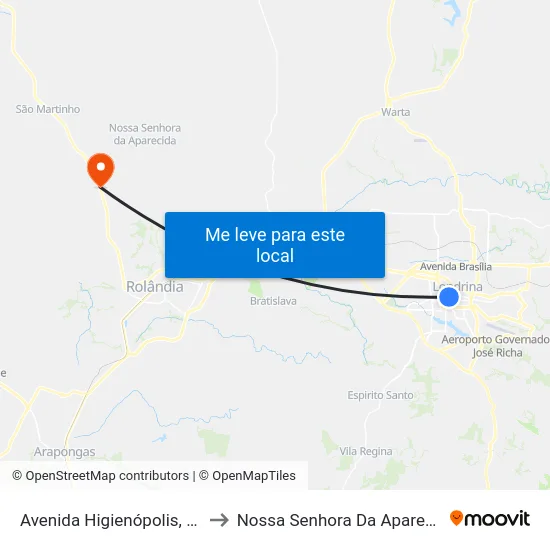 Avenida Higienópolis, 350 to Nossa Senhora Da Aparecida map